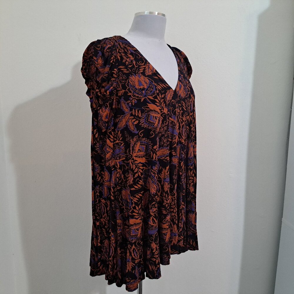 Free People Floral Hi/Low Dress Multicolor Long Sleeve Size XS/TP